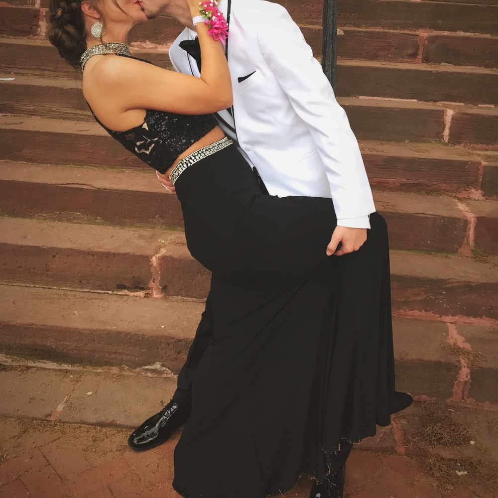 Black Two-Piece Prom Dress